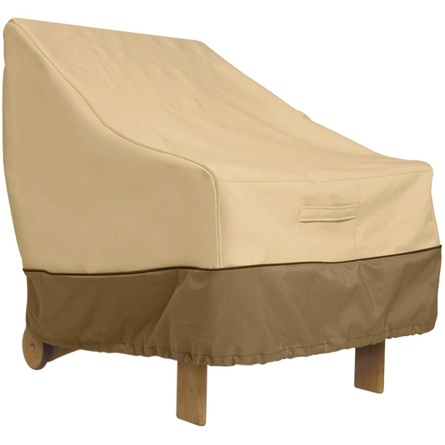 Tan and Brown Polyester Patio Chair Cover with Air Vents