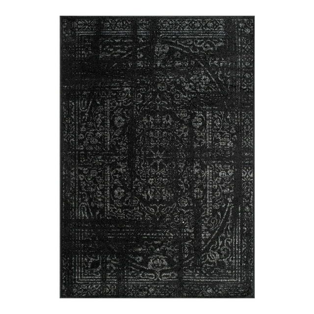 Elegant Gray Synthetic 2' x 3' Easy-Care Persian Area Rug