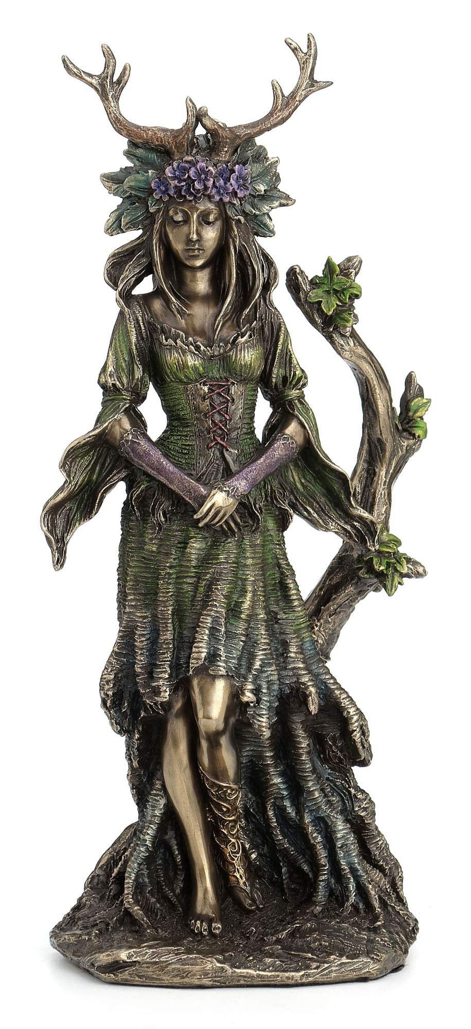 Druantia Guardian of the Forest Bronze Statue with Hand-Painted Accents