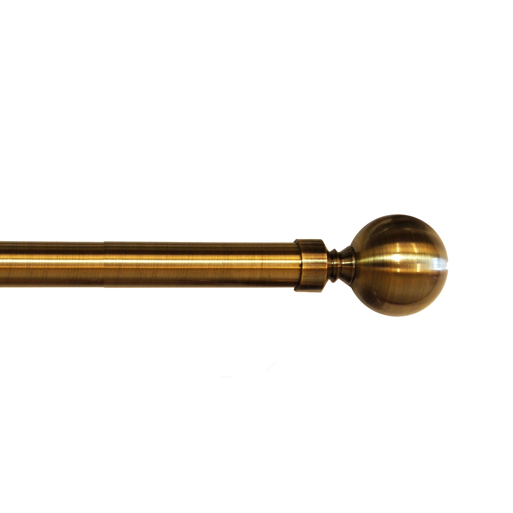 Antique Brass Ball Finial Curtain Rod Set, 48-86 inch