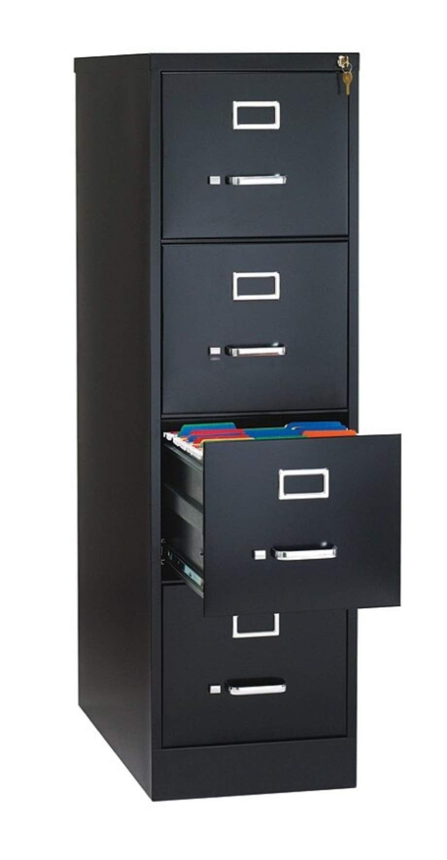 Black Vertical 4-Drawer Lockable Steel File Cabinet