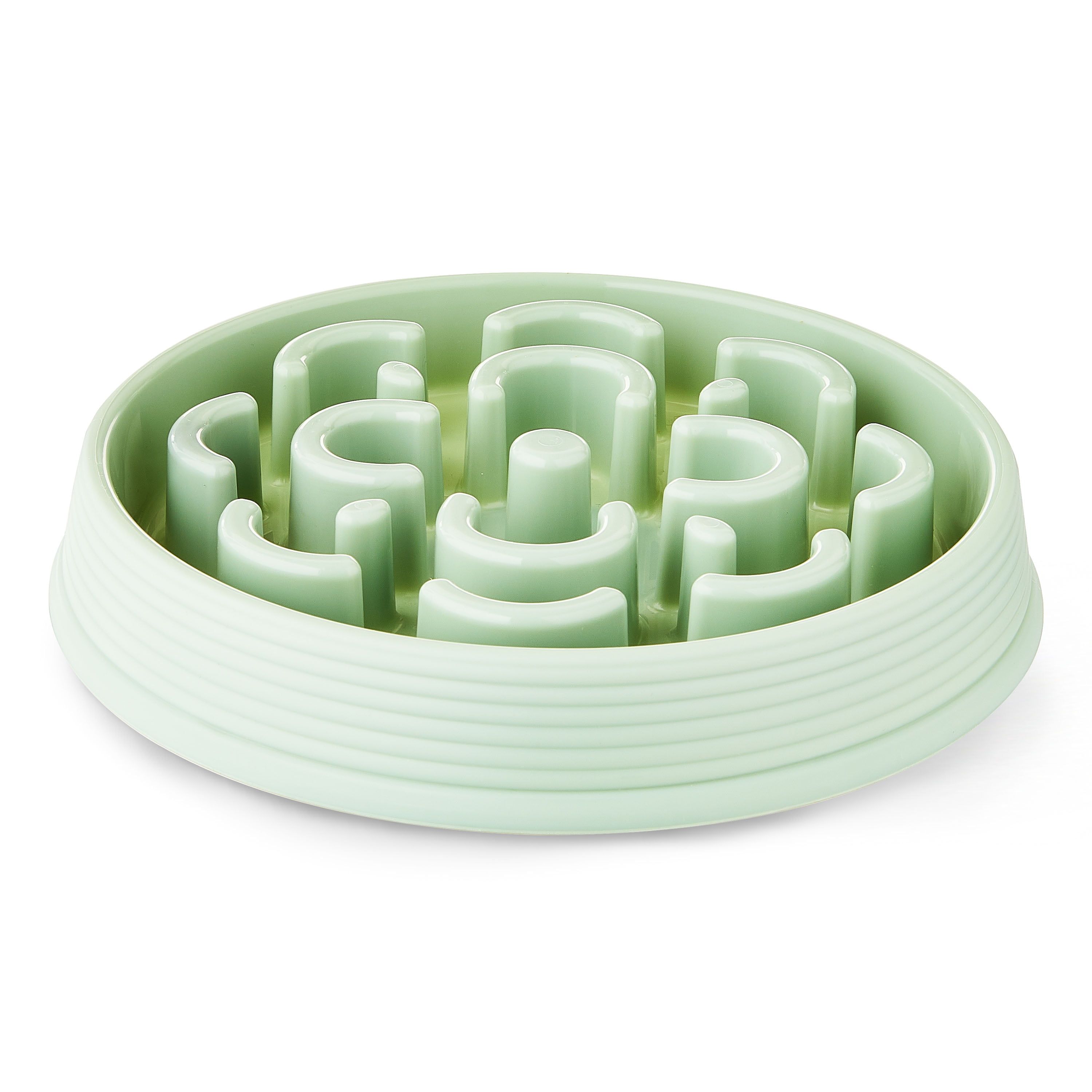 Green Medallion Slow Feeder Dog and Cat Bowl