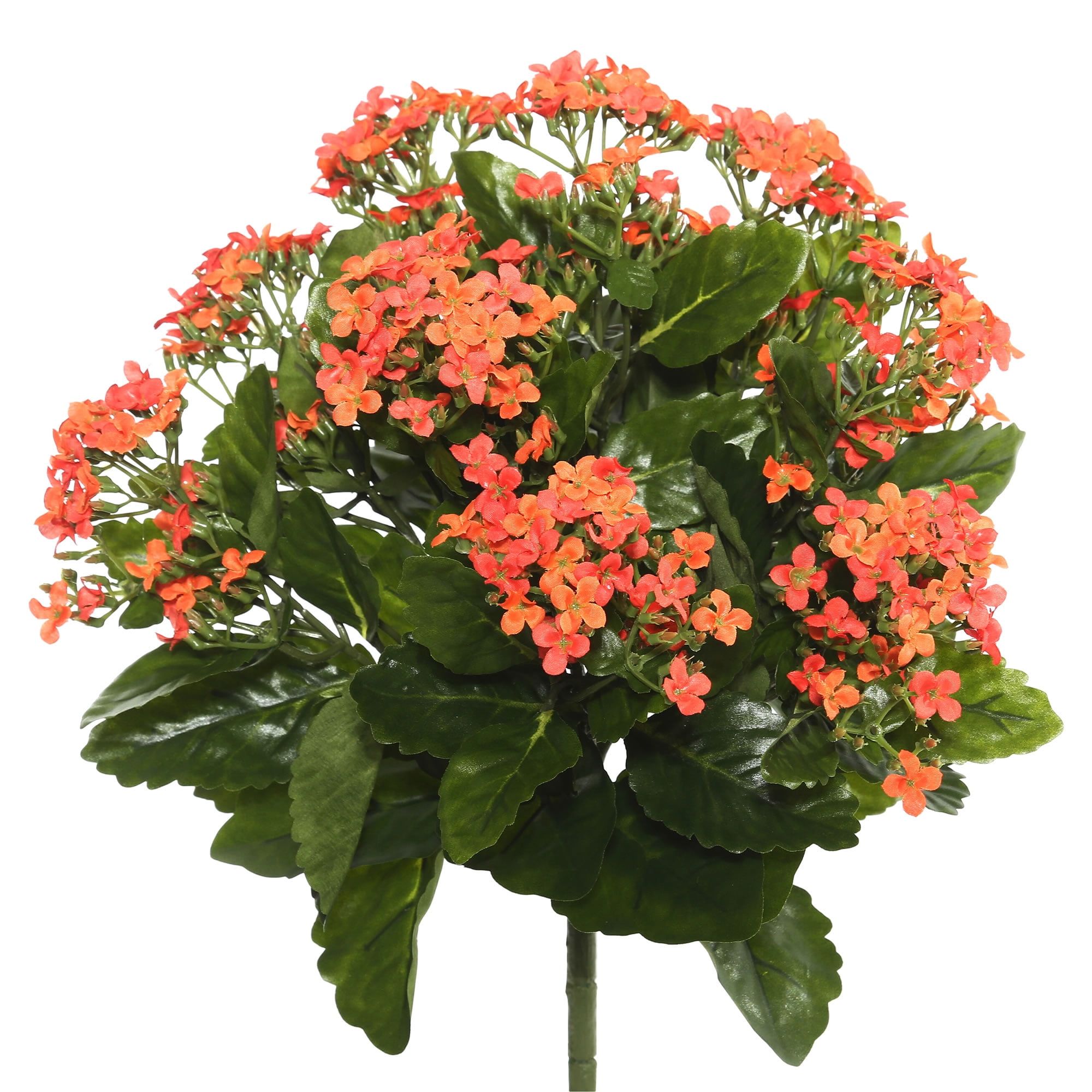 Luminous Orange Kalanchoe Artificial Bush with LED Lights 15.5"