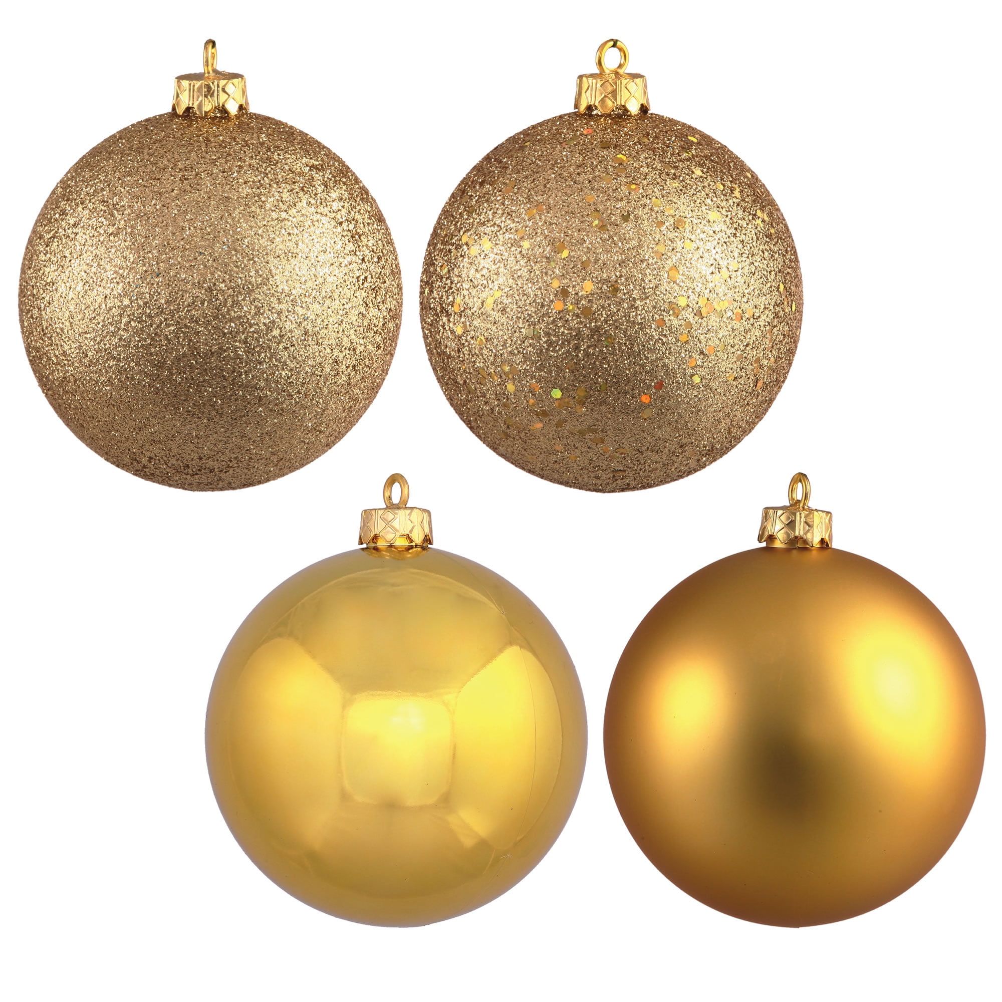 Gold Shatterproof Plastic 2.4" Ball Ornament Set, 24-Pack