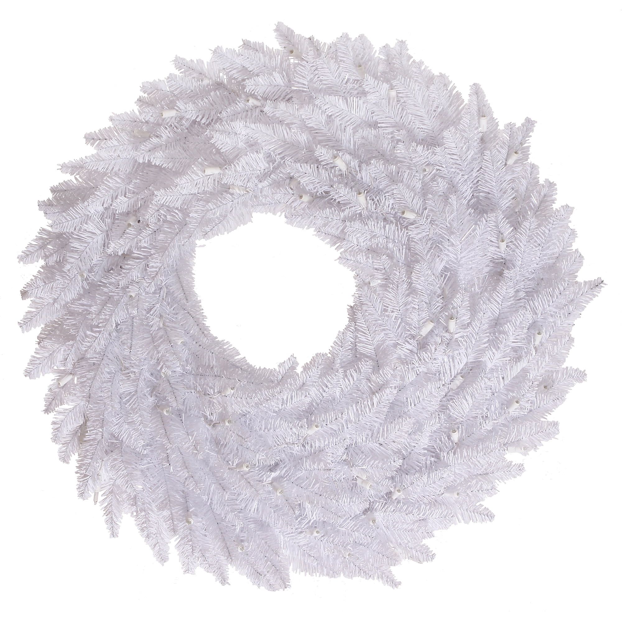 Winter Wonderland 23" White Fir Artificial Christmas Wreath with Ribbon