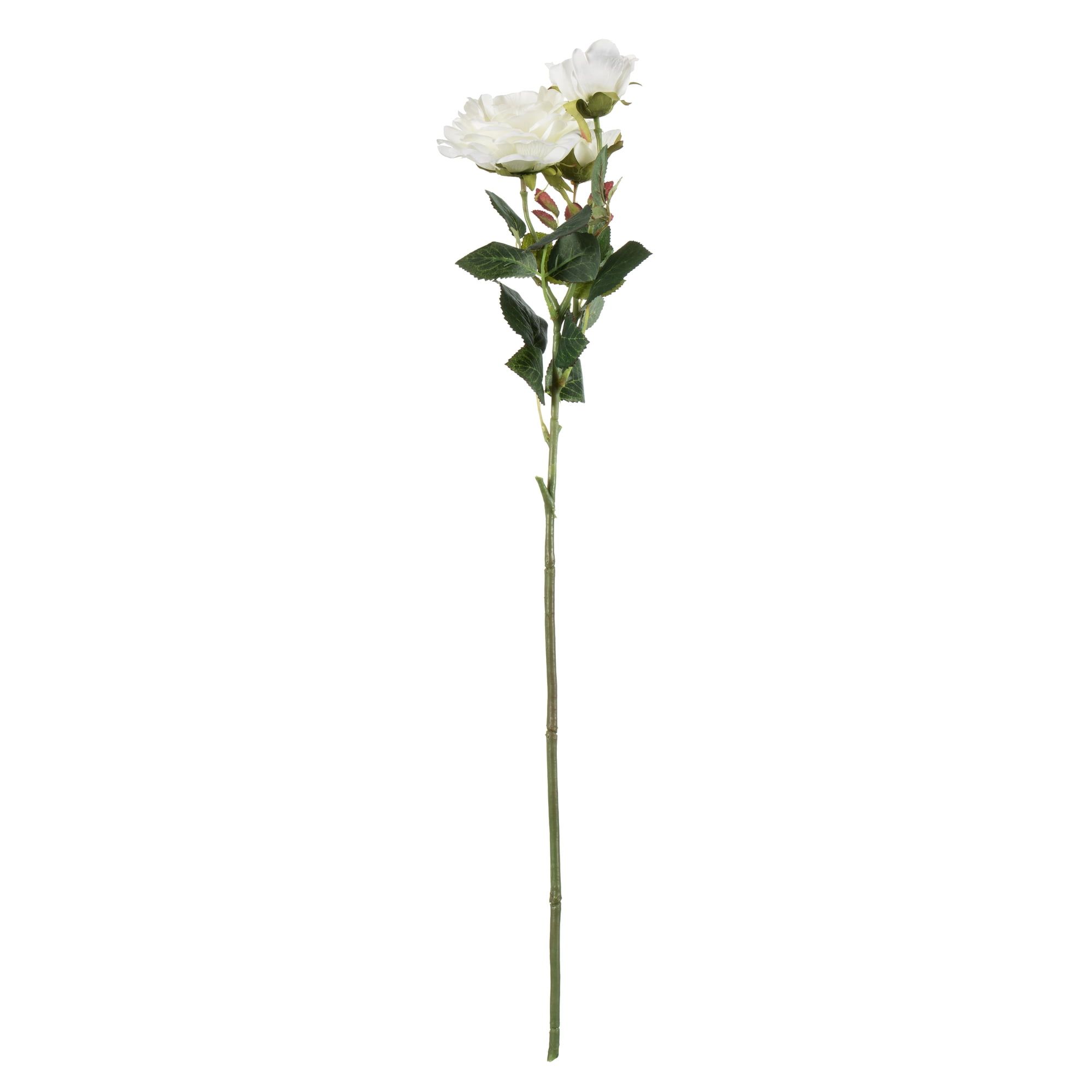 Elegant White Polyester Rose Stem 27" Arrangement - Set of 3