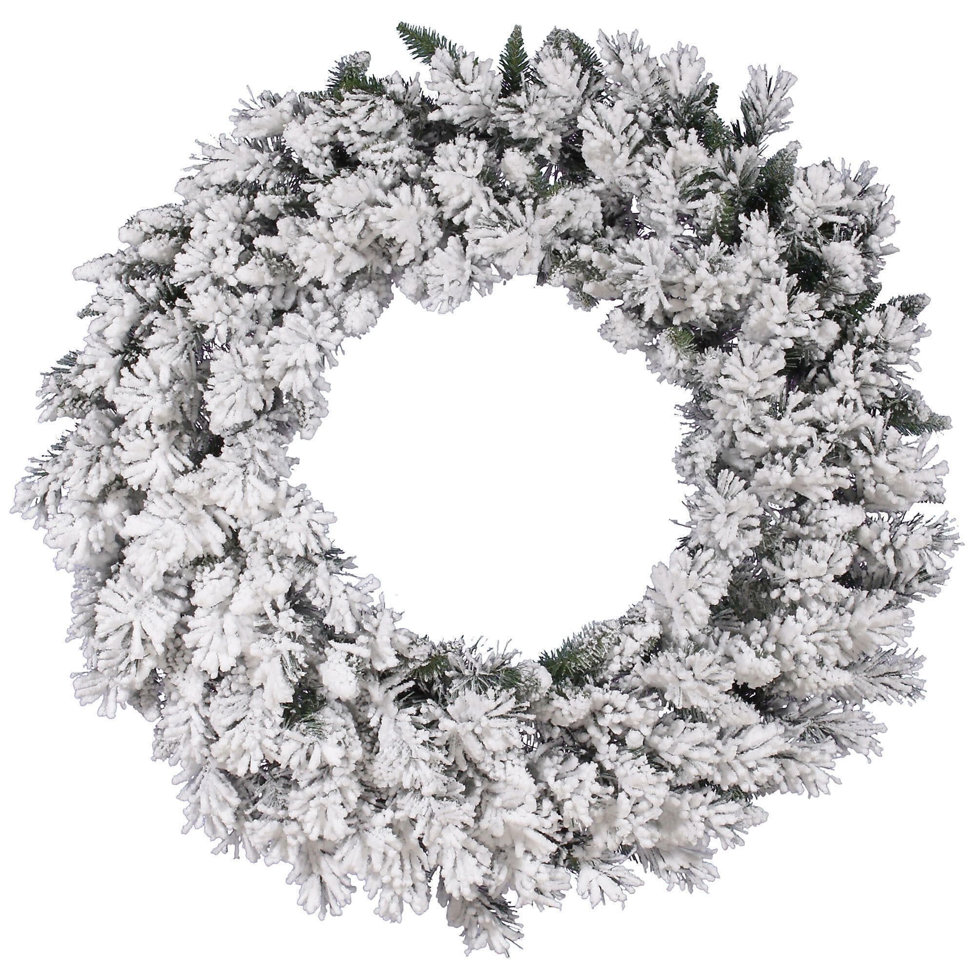 36" Flocked Snow Ridge Artificial Christmas Wreath with PVC Tips