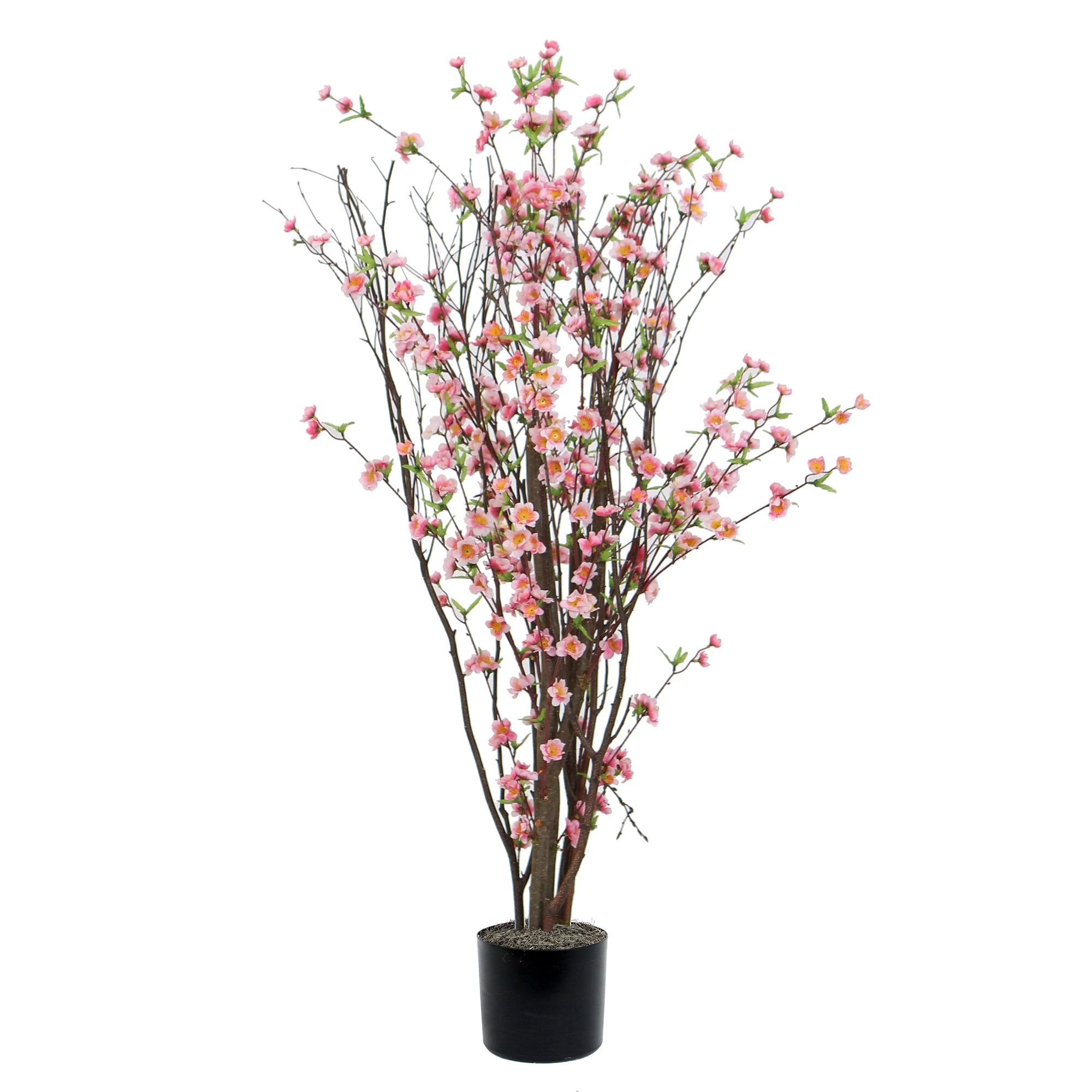 Silken Blossom Luxe 4' Hot Pink Artificial Tree in Sleek Black Pot