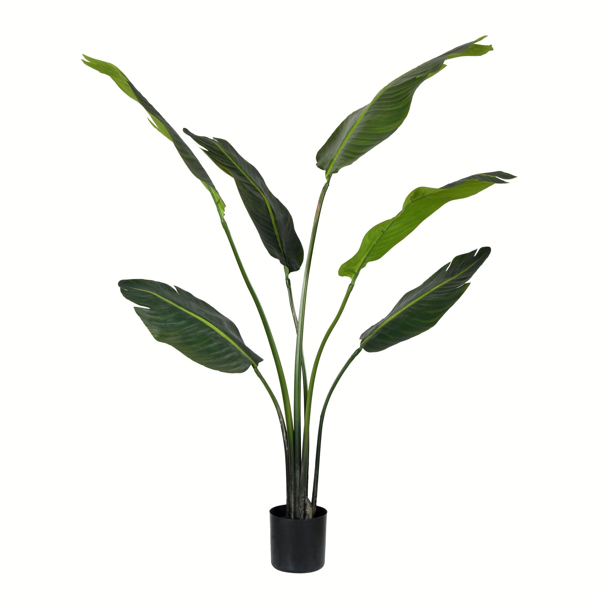 4' Green Plastic Potted Palm Floor Plant