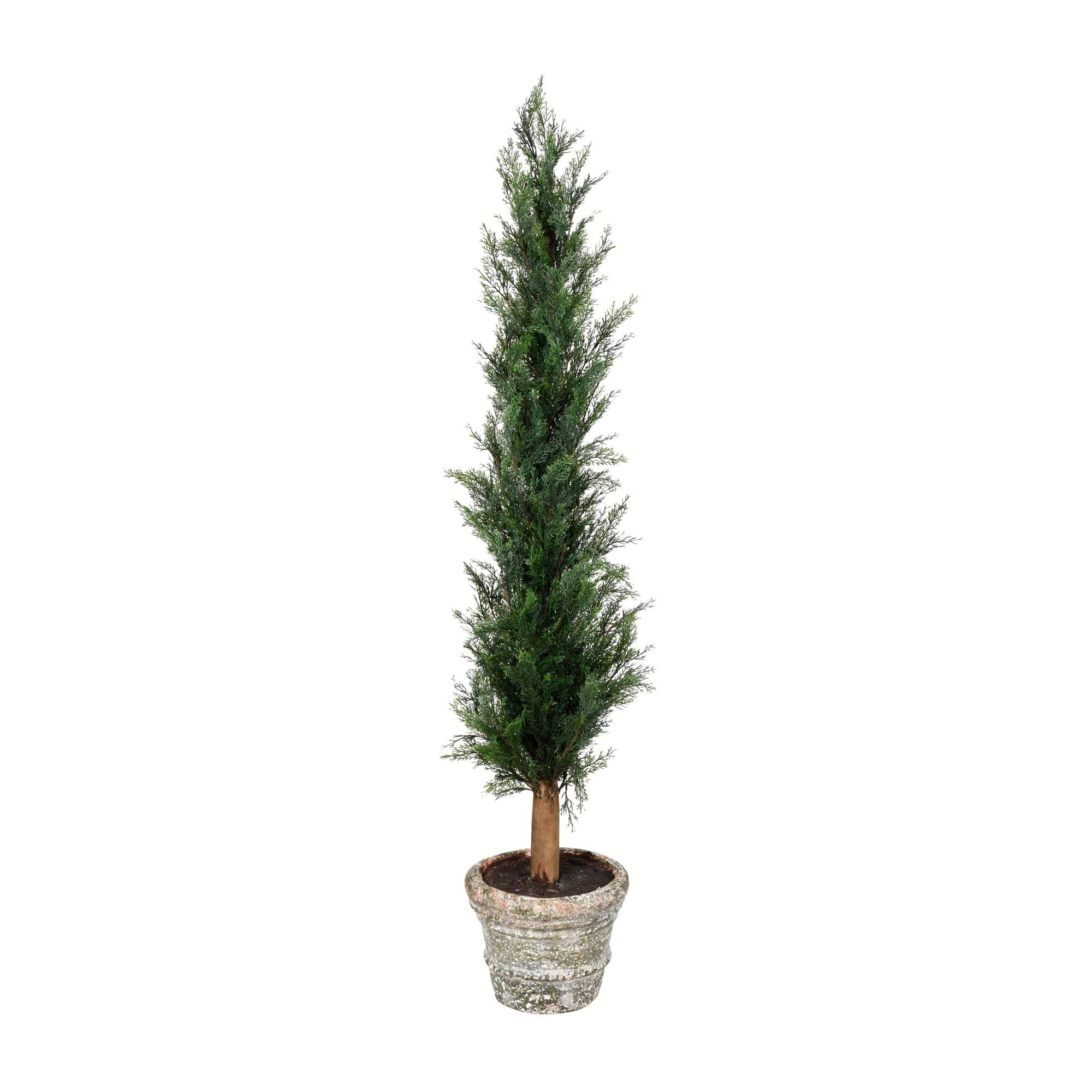 Evergreen Elegance 48" Artificial Cedar Topiary in Faux Dirt