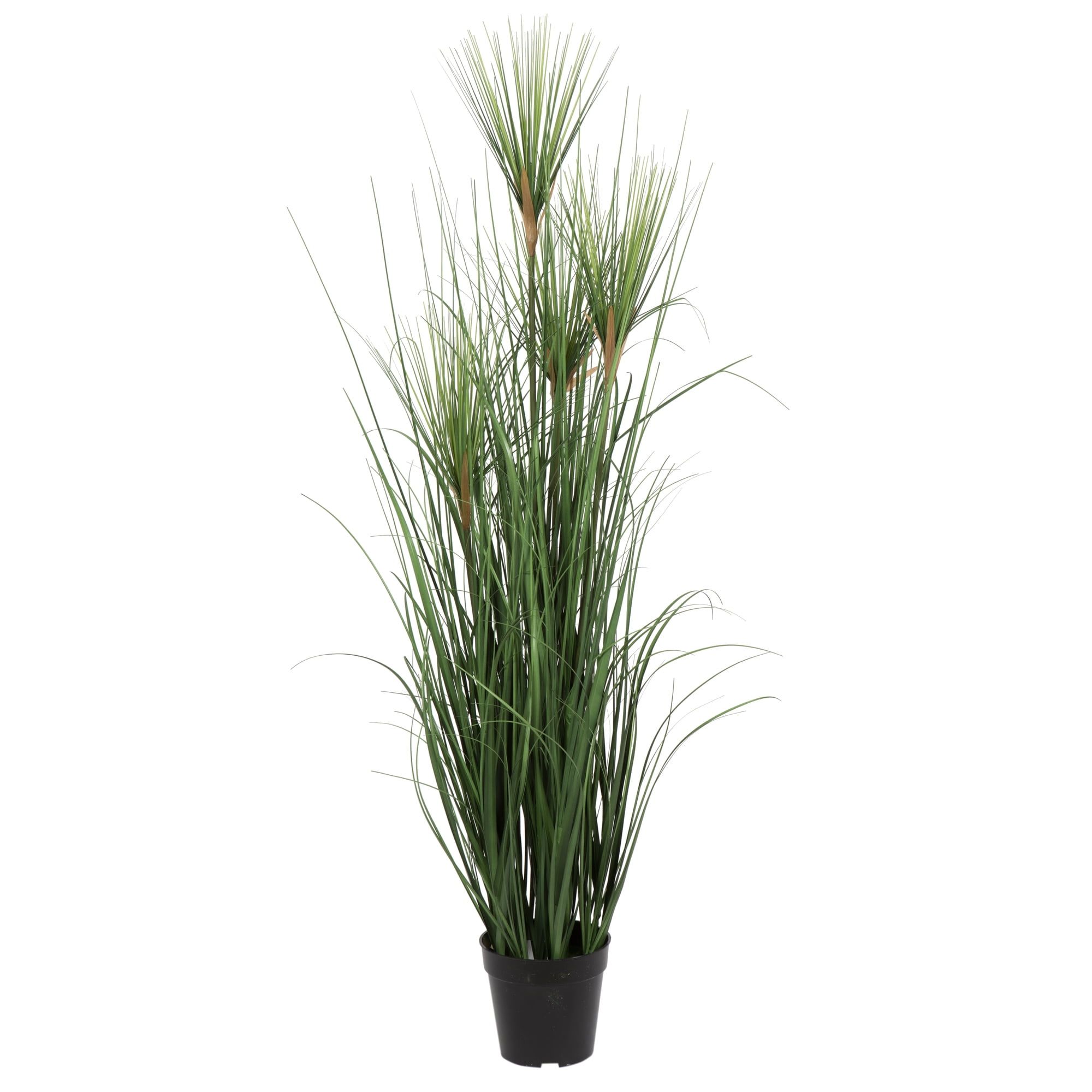 Elegant 48" Potted Faux Grass in Sleek Black Pot