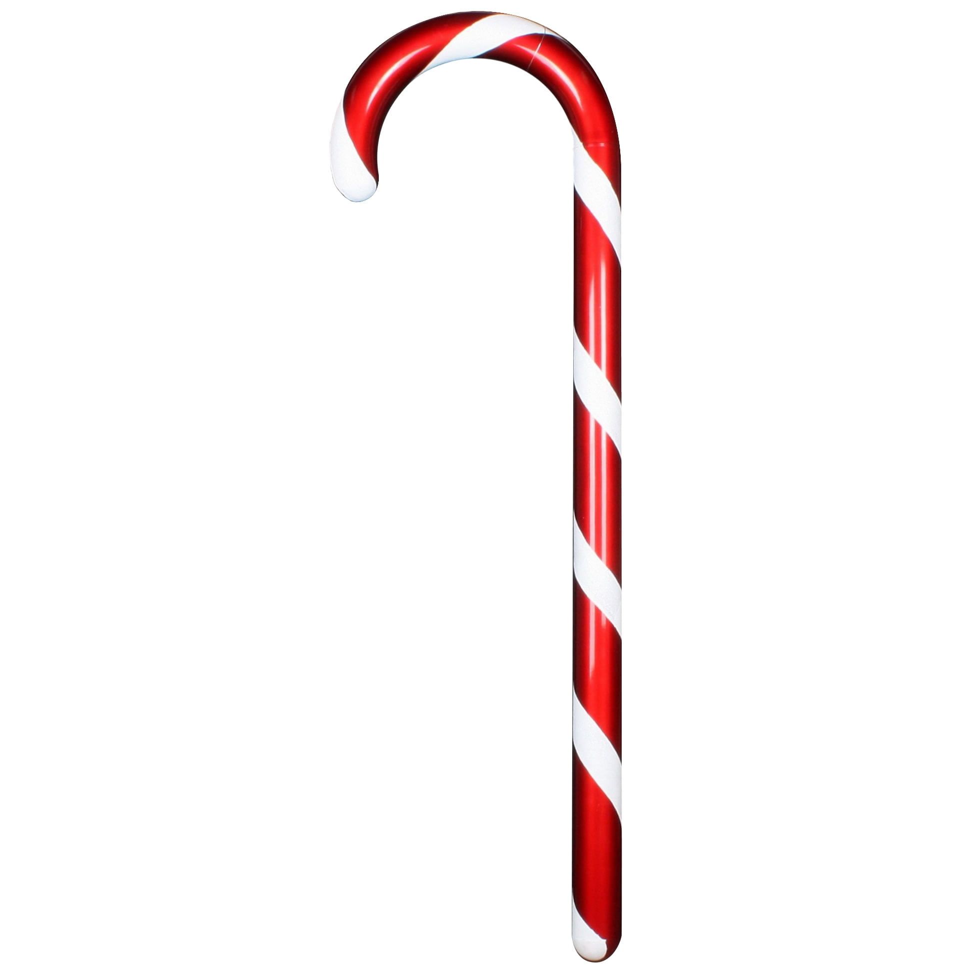 48" Red and White Shatterproof Plastic Candy Cane Ornament