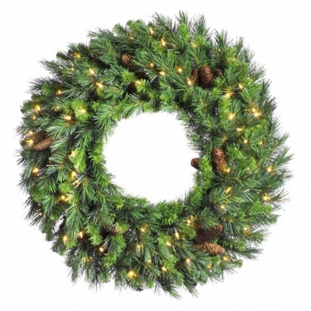 72" Green Pine Artificial Christmas Wreath with Cones