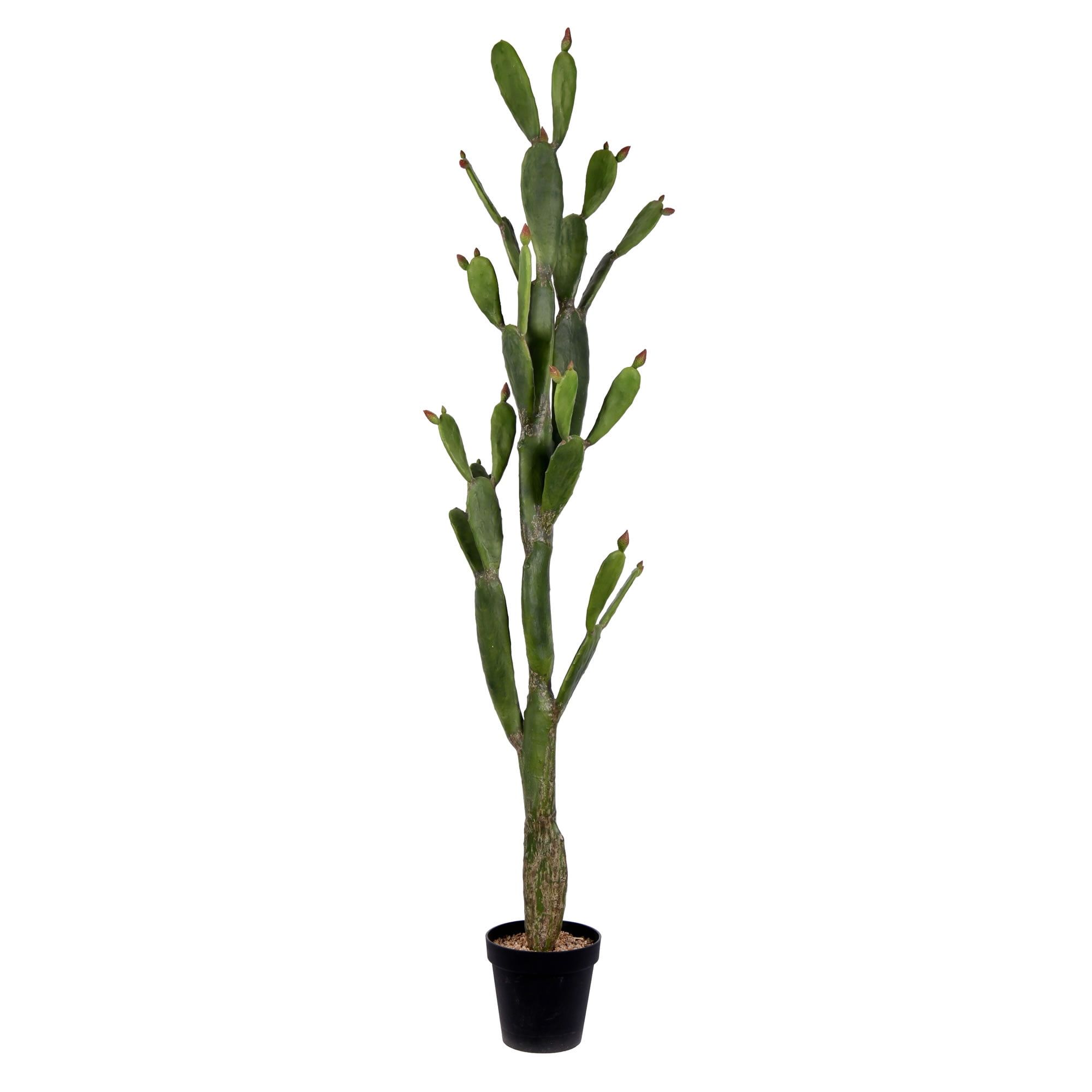 80" Green Faux Cactus in Black Plastic Pot