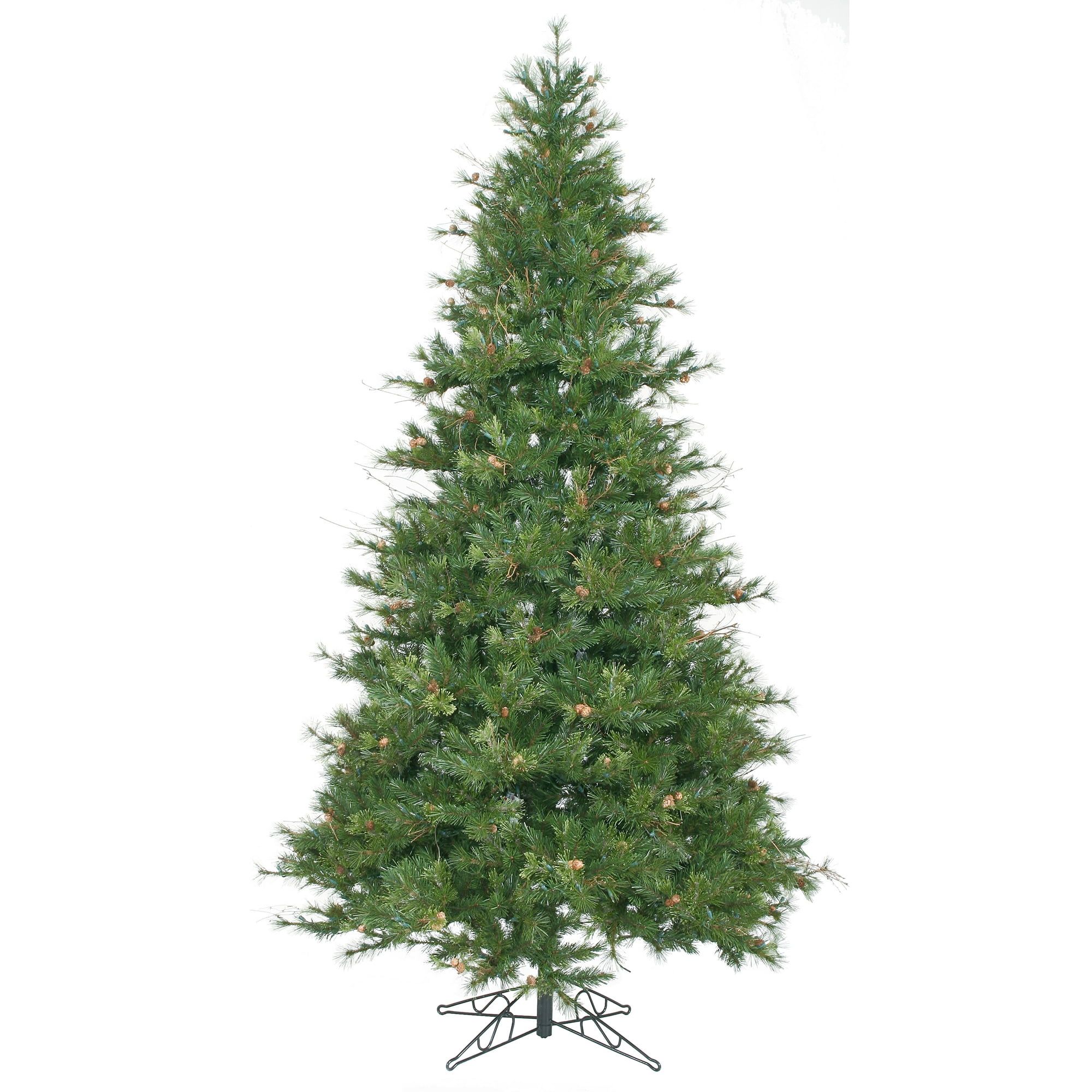 9' Green PVC Pine Slim Artificial Christmas Tree with Metal Stand