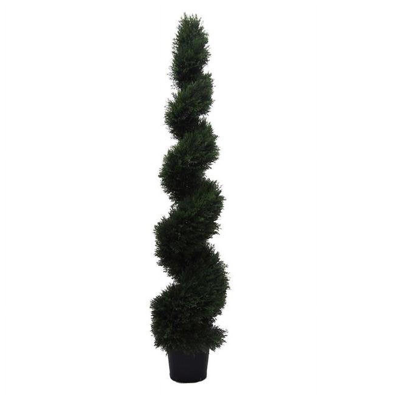 Elegant White 6ft Outdoor Spiral Topiary with Lights in Pot