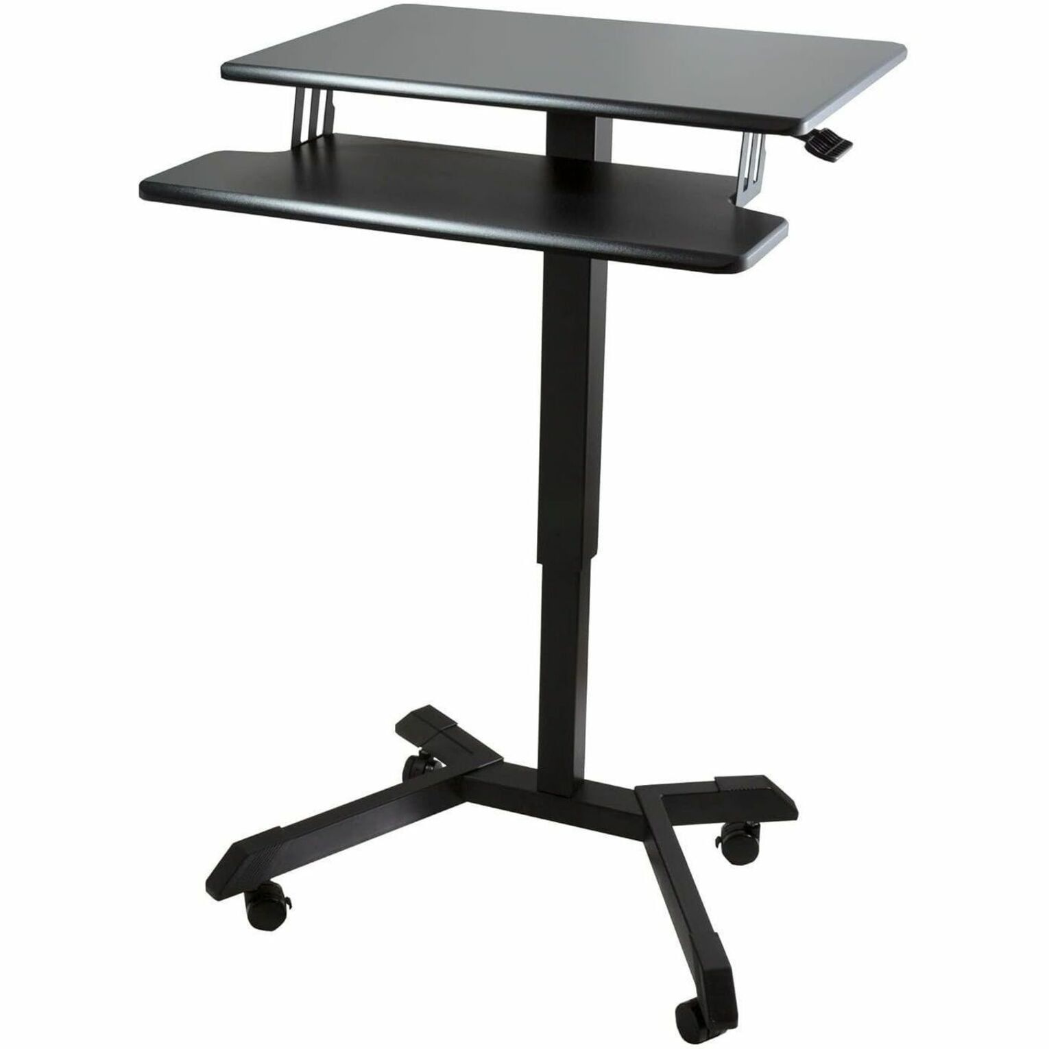 Black Adjustable Height Standing Desk with Keyboard Tray