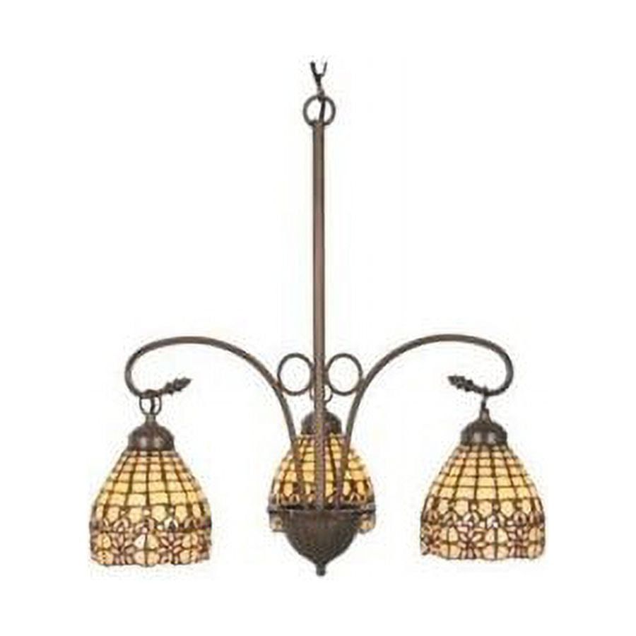 Victorian Flourish Mini 3-Light Bronze Crystal Chandelier