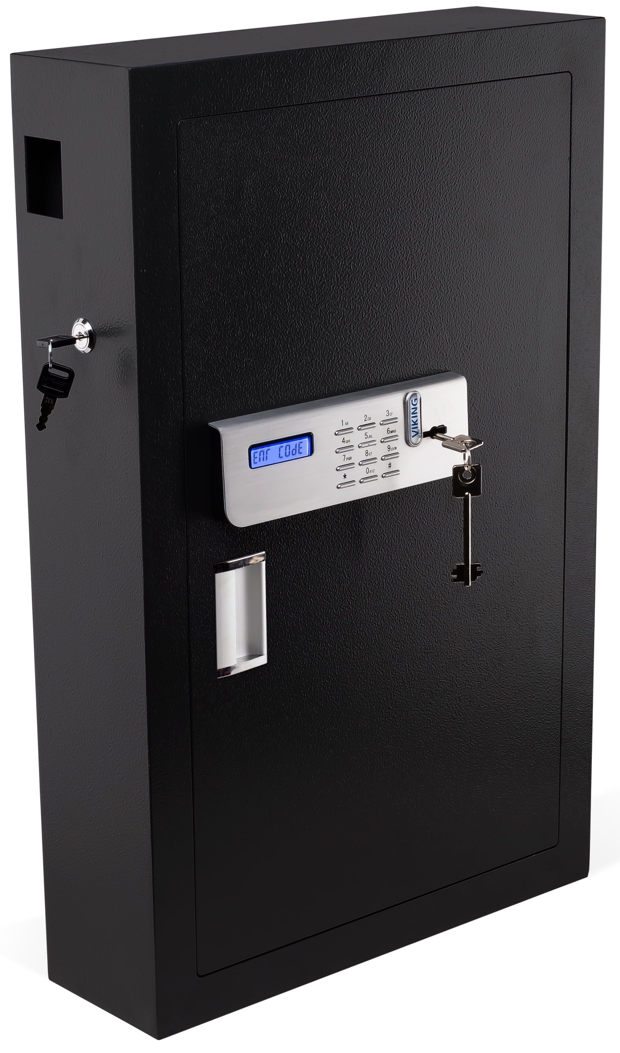 Black Steel Key Safe with Lockable Drop Slot, 144 Key Capacity