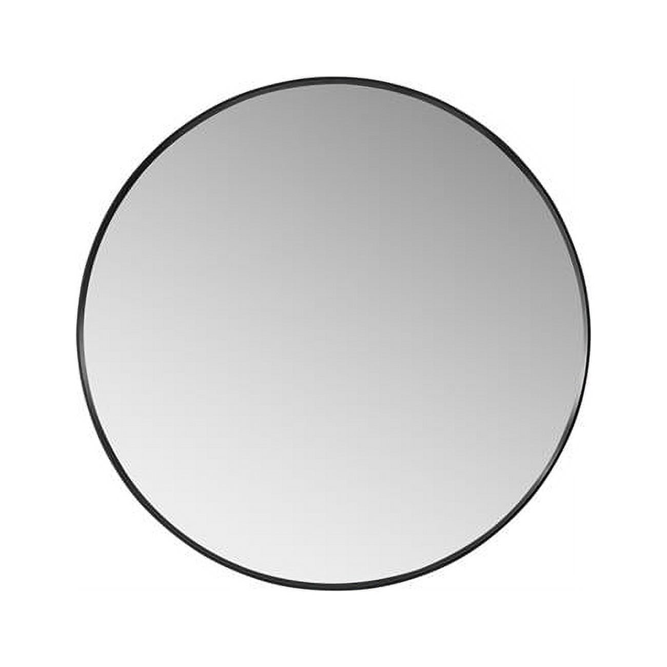 Elegant Round Silver Vanity Mirror 35.4" for Modern Bathrooms