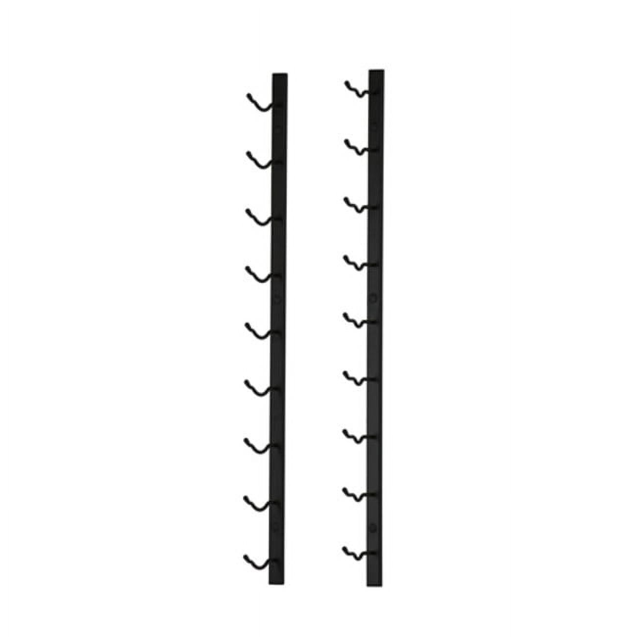 Matte Black Metal Wall Mounted 9-Bottle Wine Rack