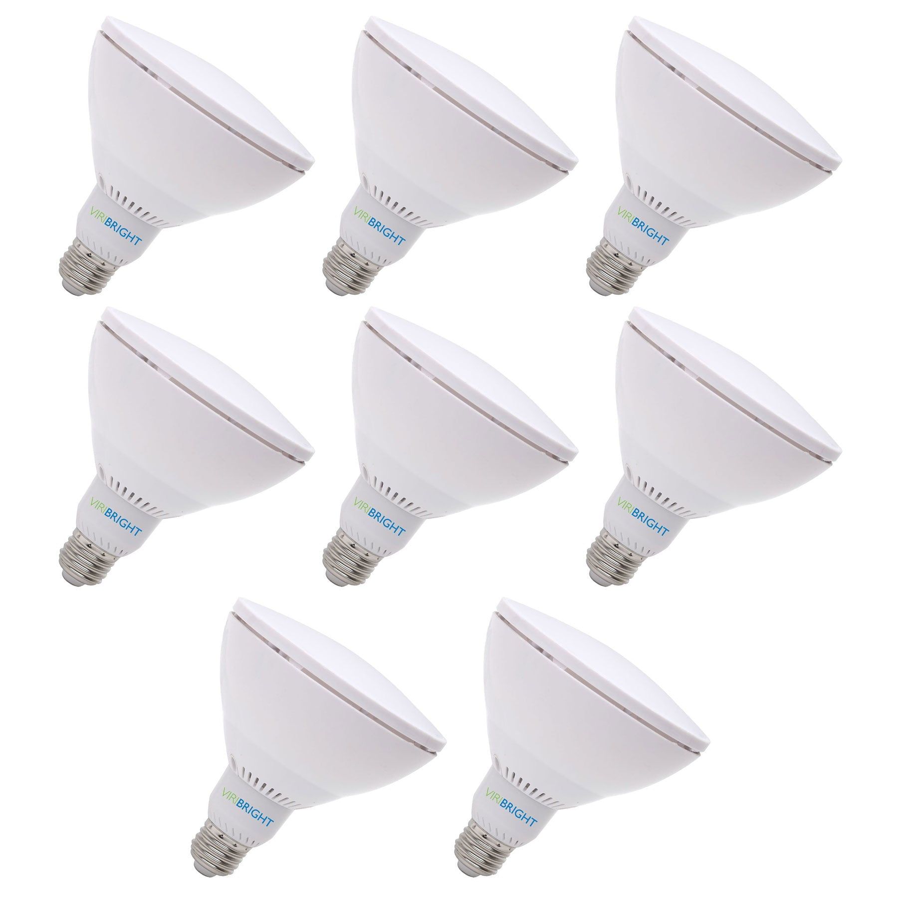 Viribright 100-Watt Equivalent PAR38 White Dimmable LED Flood Light Bulb, 8-Pack