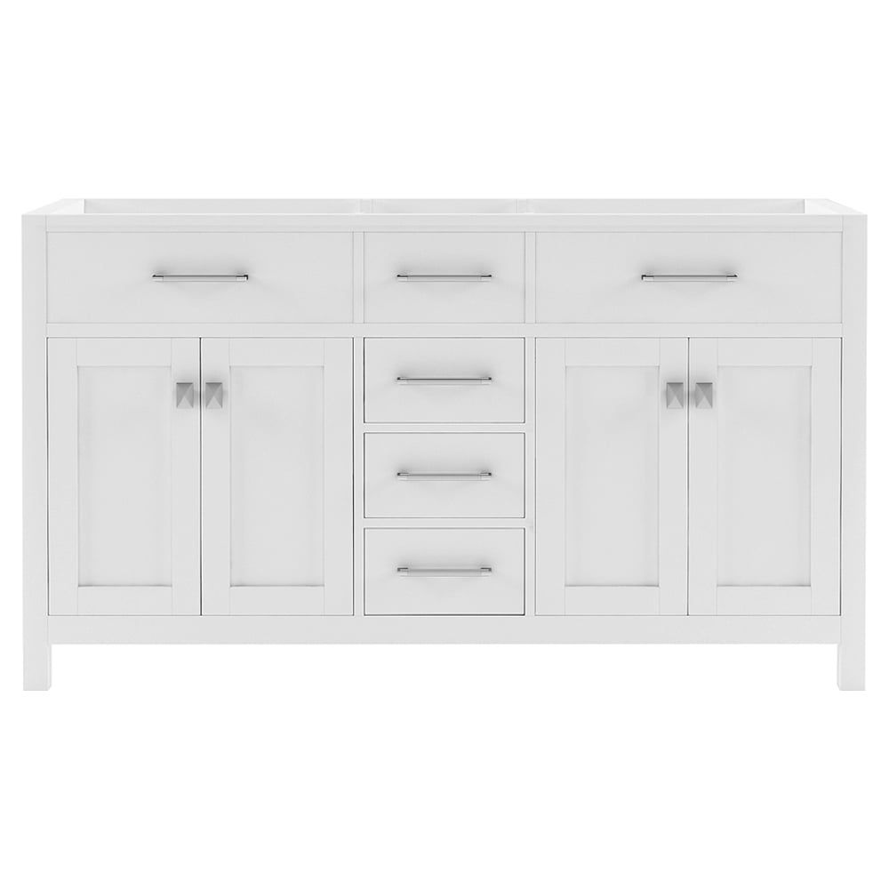 Caroline 60" White Solid Oak Double Bathroom Vanity Cabinet