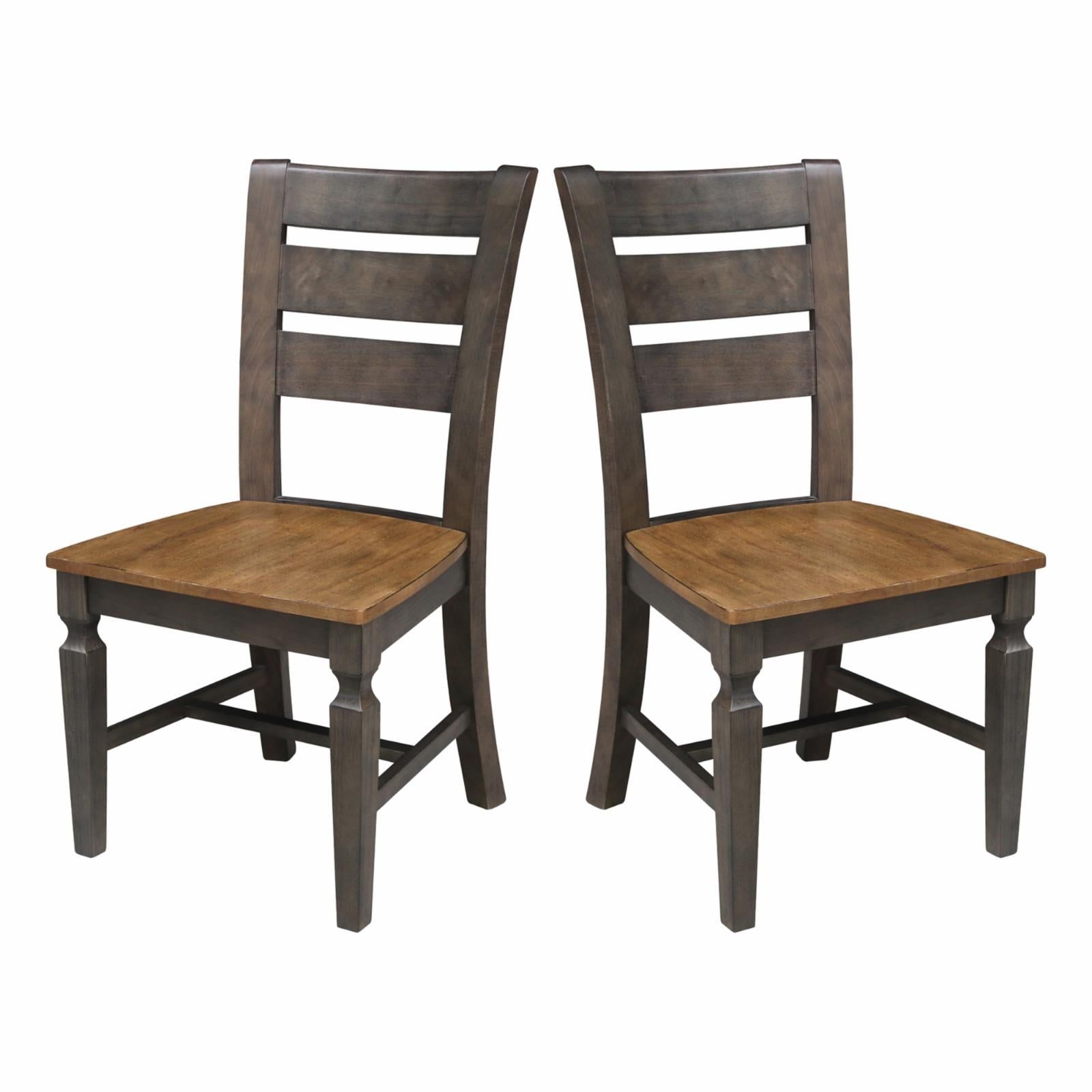 Vista Hickory and Washed Coal Ladderback Side Chairs