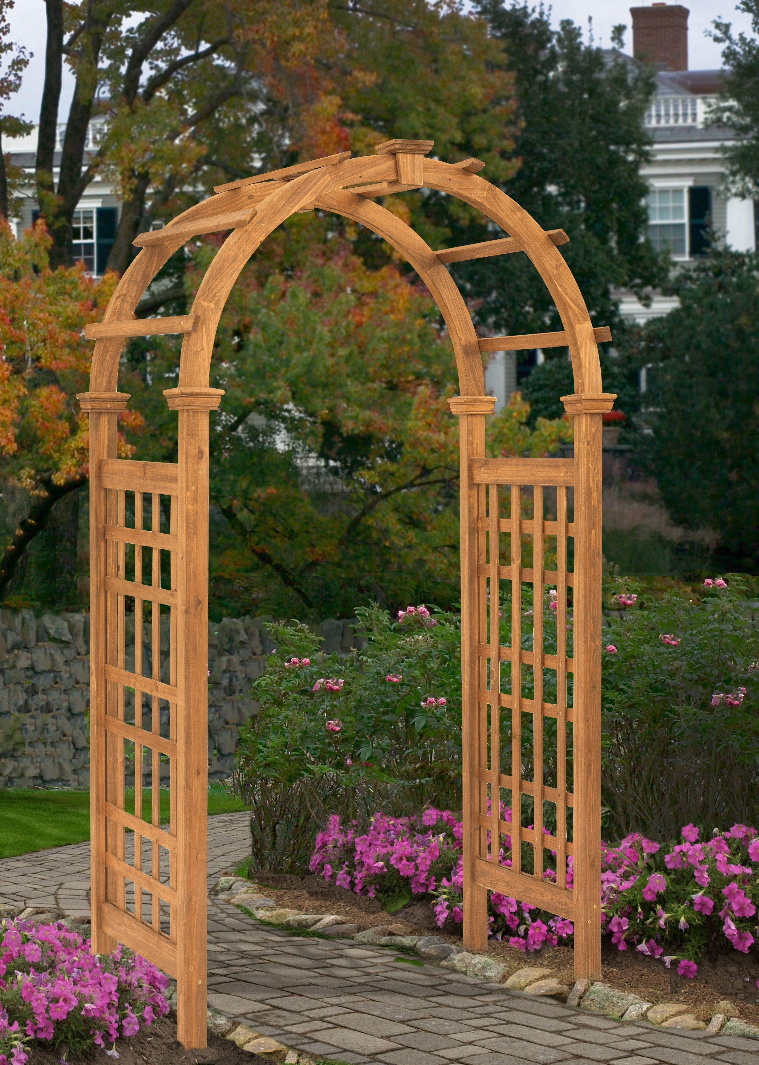 Rosewood Cedar Garden Arbor with Canopy, 88.75"H