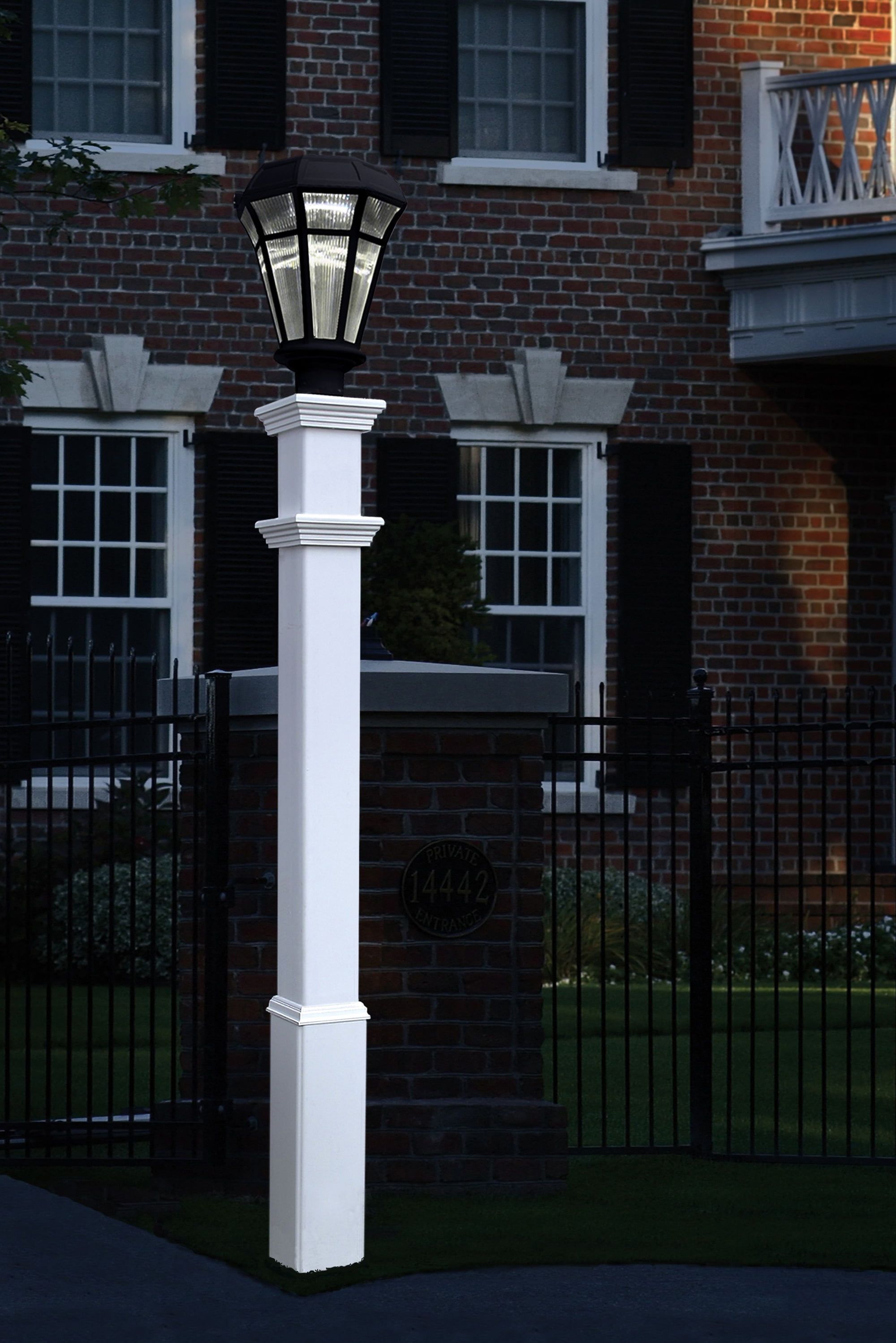 Sturbridge 74" White Vinyl Traditional Lamp Post