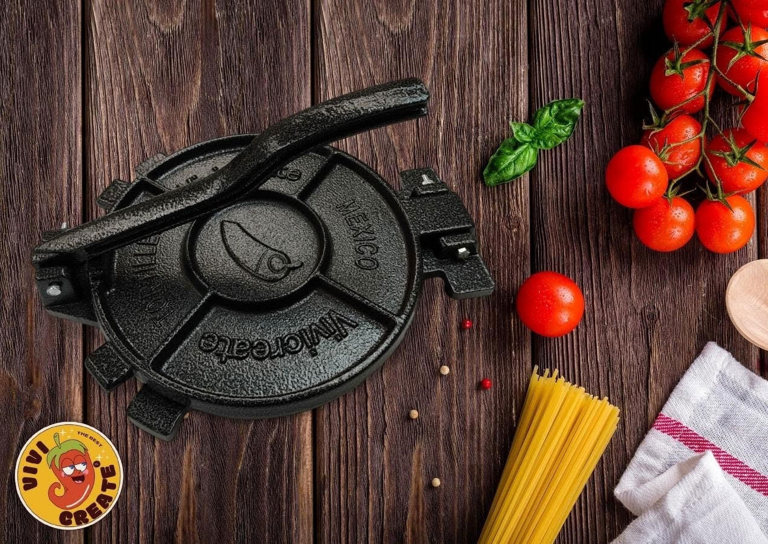 Vivicreate 10-Inch Black Cast Iron Tortilla Press