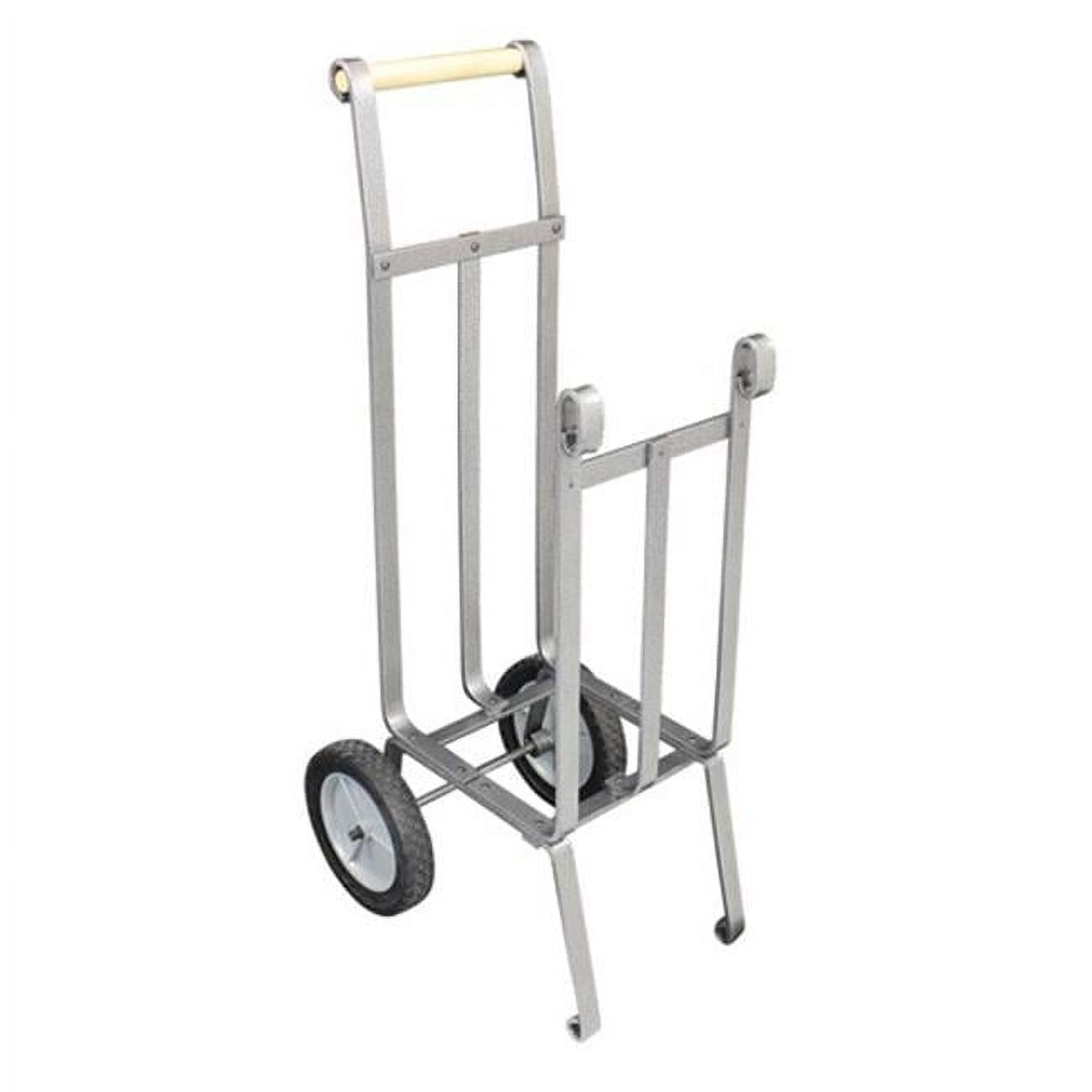 Heavy Duty Grey Metal Log Cart with Wheels