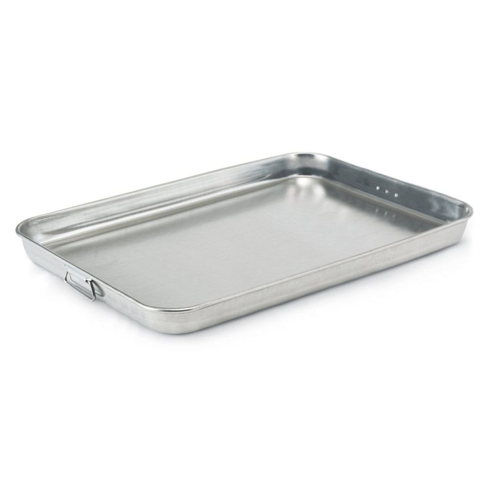 Silver Aluminum Rectangular Bake and Roast Pan with Handles