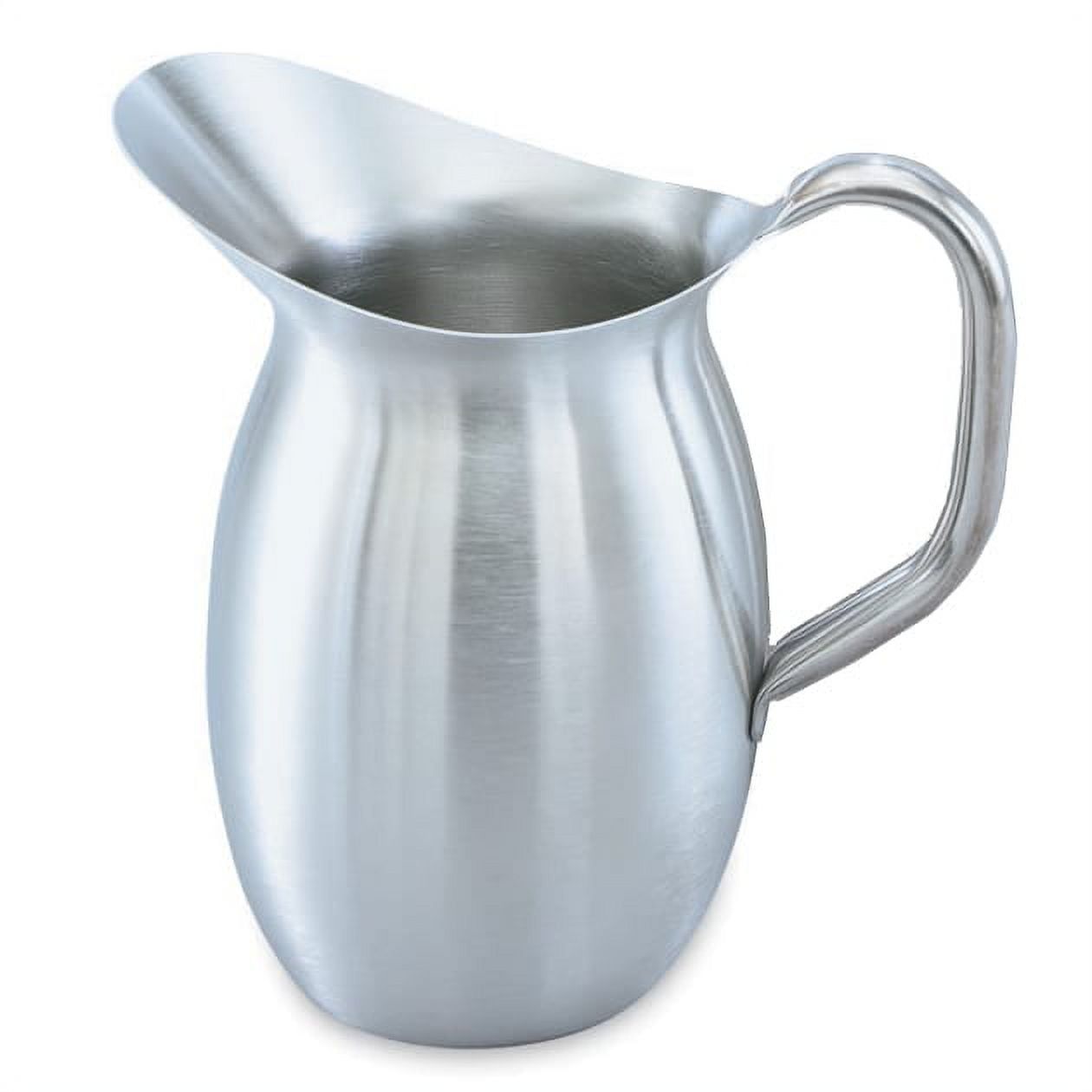 Satin Silver Stainless Steel Bell-Shaped Pitcher, 100 oz