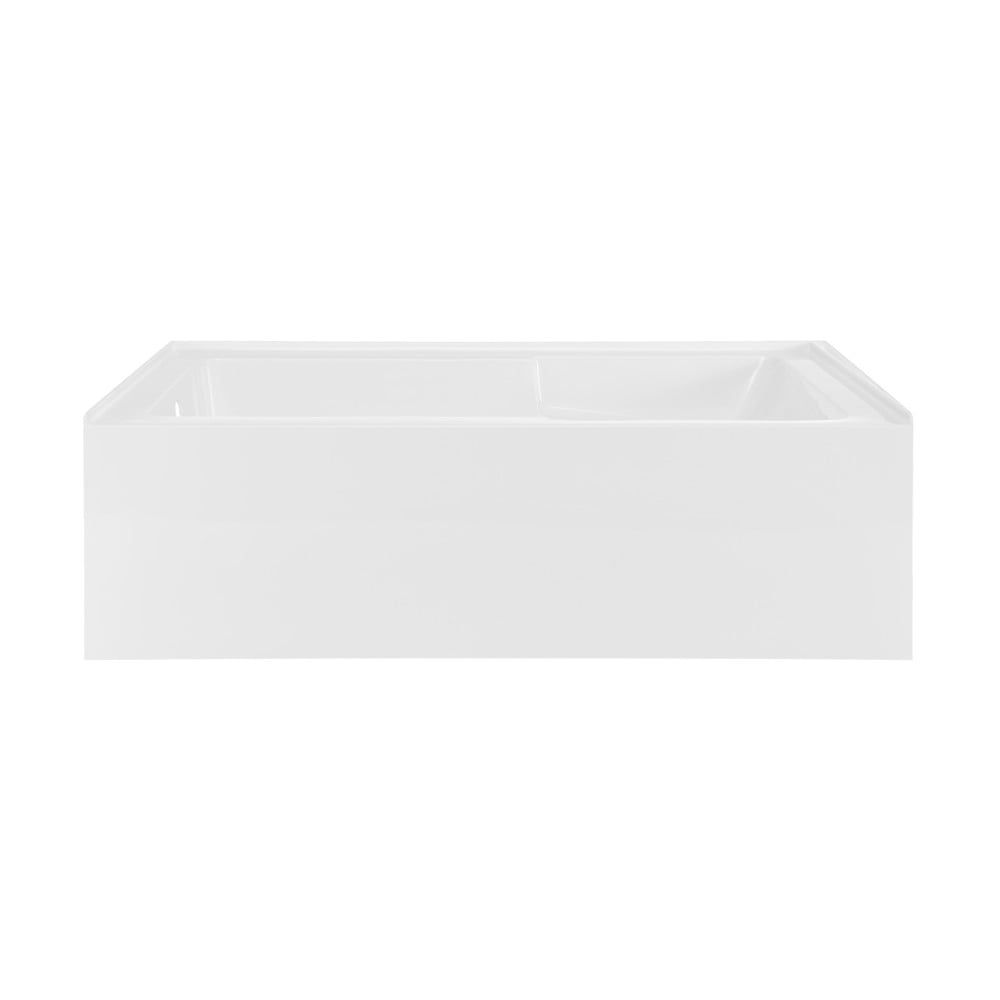 Voltaire 72" White Acrylic Alcove Bathtub with Apron and Armrest