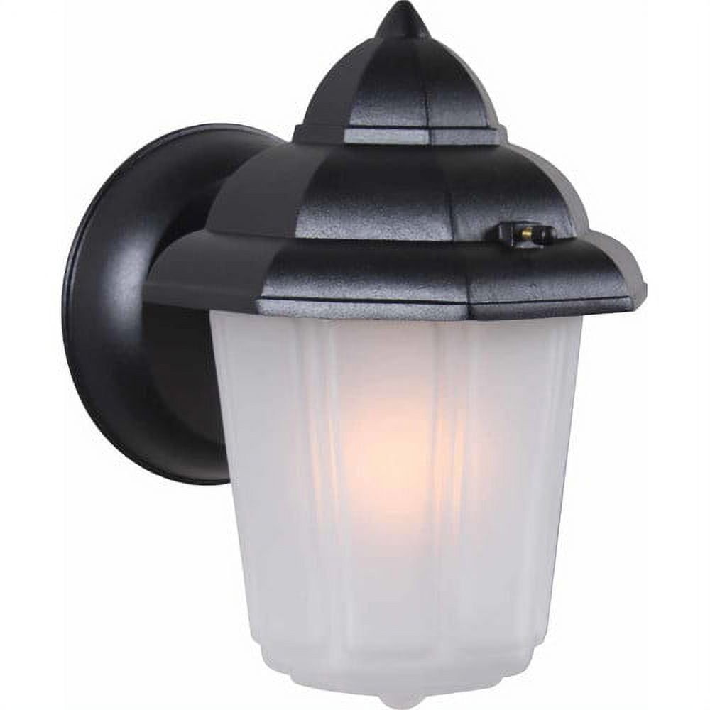 Lustrous Shine Black Outdoor Wall Sconce, 8.75" Dimmable Lantern