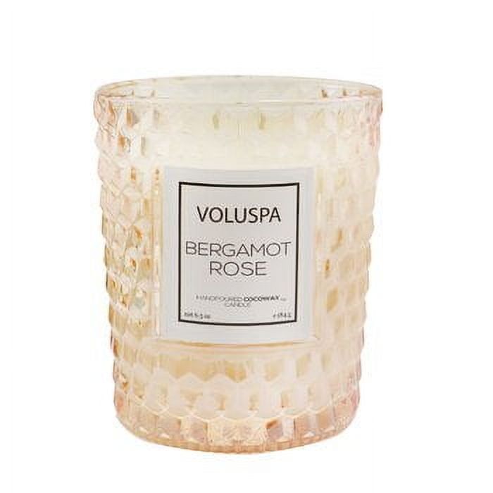 Bergamot Rose Classic Yellow Glass Candle - 6.5 Oz Clean Burn