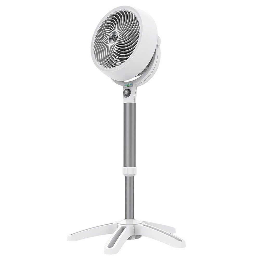 White Adjustable Height Floor-Standing Cooling Fan with DC Motor