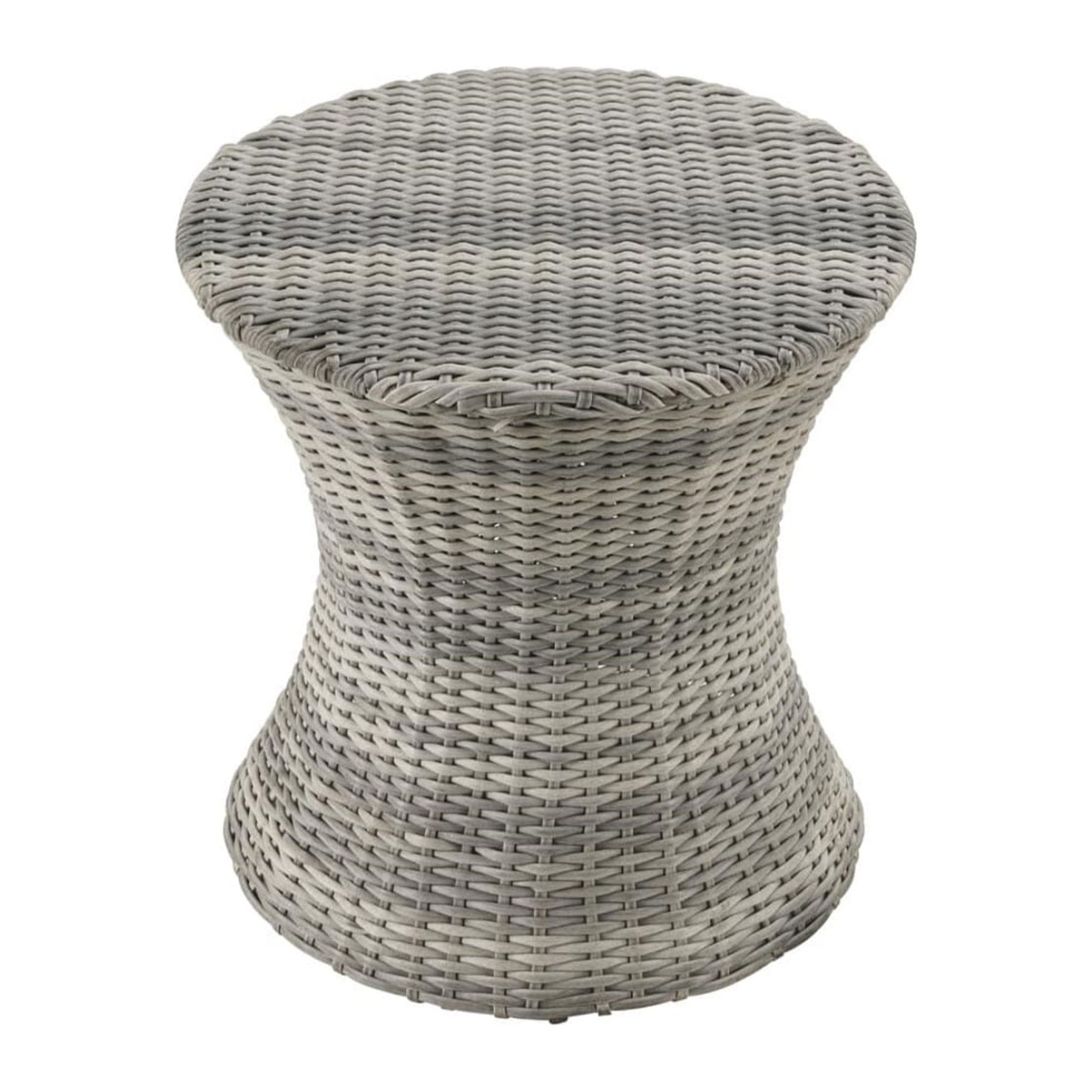 Romantic Handwoven Resin Wicker 18" Round Outdoor End Table