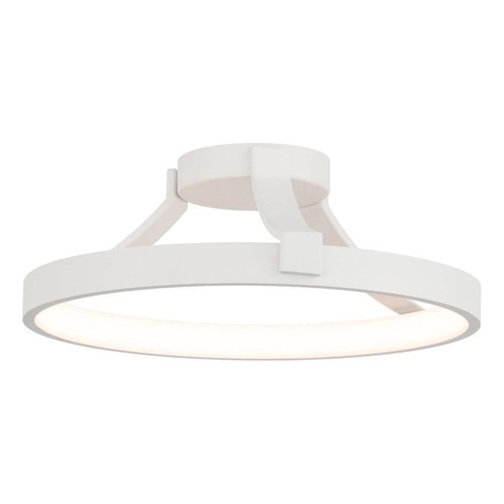 Chaucer 16" White Aluminum LED Semi-Flush Mount with Dimming