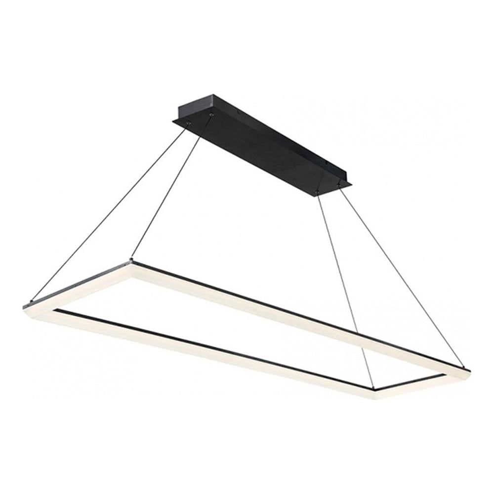 Sleek Black 58" LED Pendant Light with Acrylic Diffuser