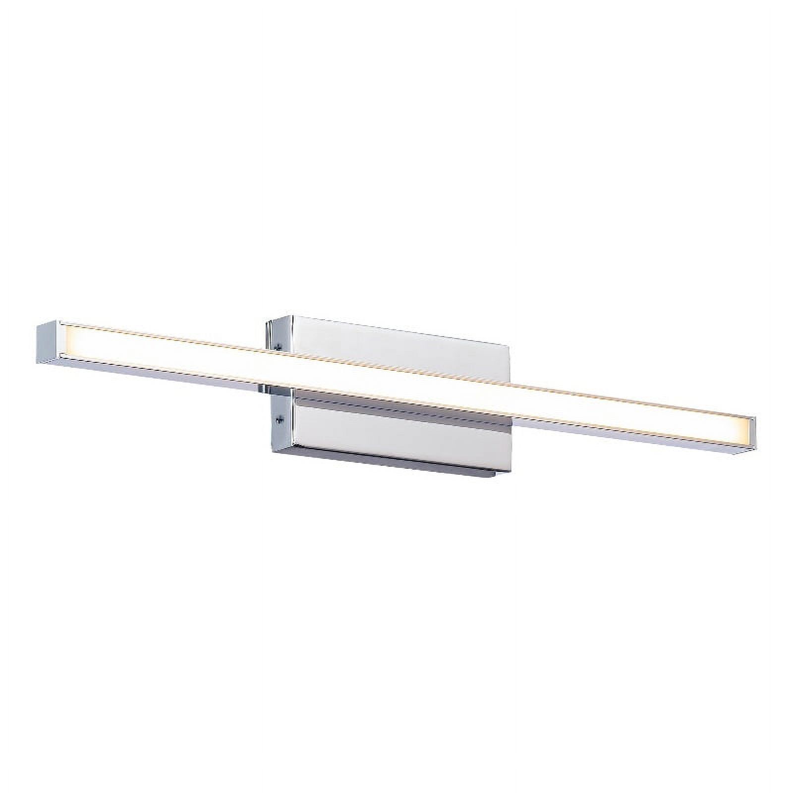 Sleek Chrome LED Wall Sconce with White Acrylic Shade, Dimmable 18"
