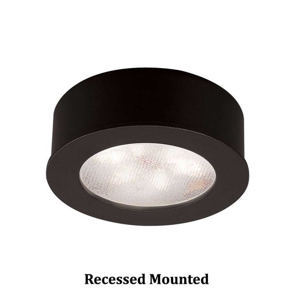 Sleek Black Aluminum and Bronze LED Button Light for Indoor/Outdoor