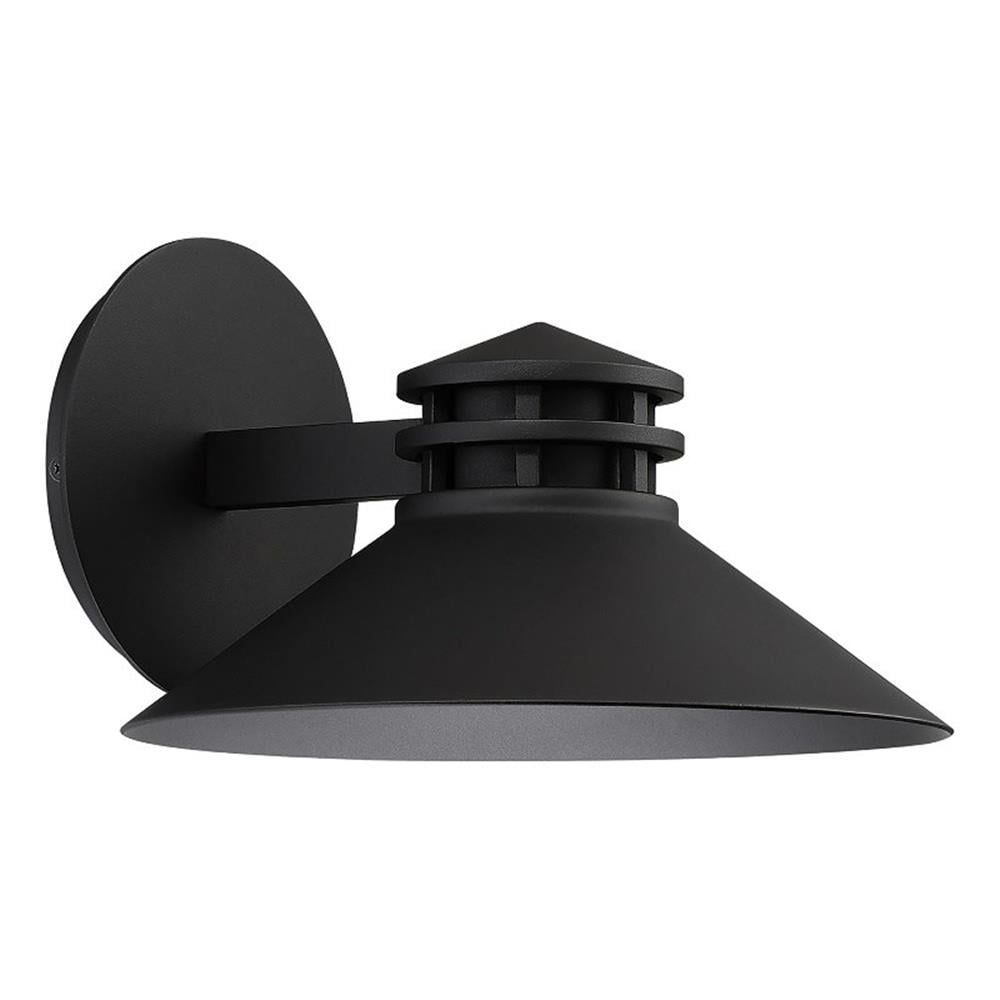 Sodor 10" Black LED Outdoor Wall Light with Dimmable Flood Beam