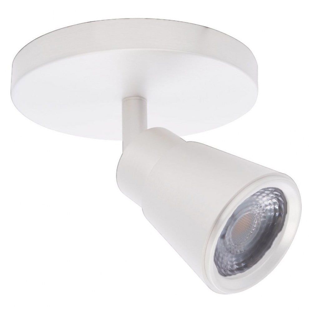 White Aluminum LED Monopoint Light with Acrylic Diffuser