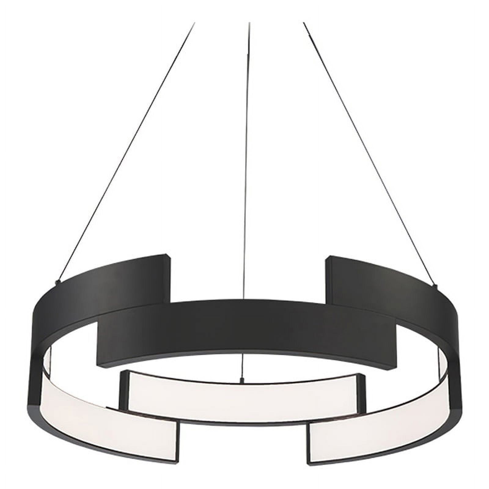 Cascade Black Aluminum 20" LED Pendant Light with White Diffuser