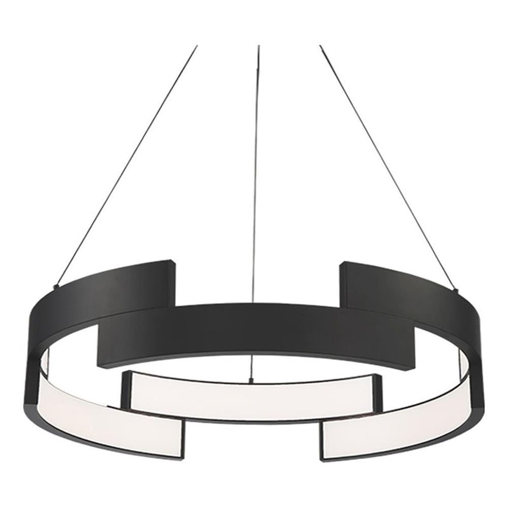 Sleek 38" Black Aluminum LED Pendant with Adjustable Height