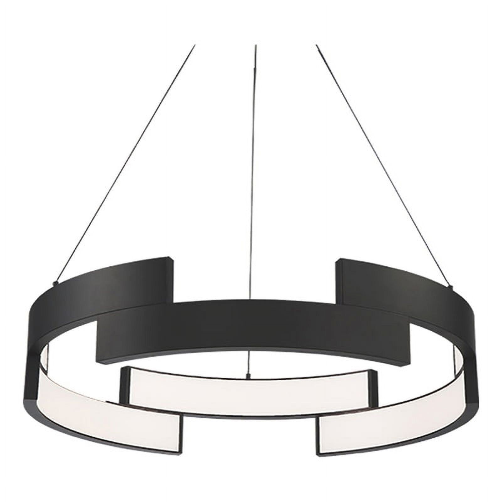 Sleek 38" Black Aluminum LED Pendant with Adjustable Height