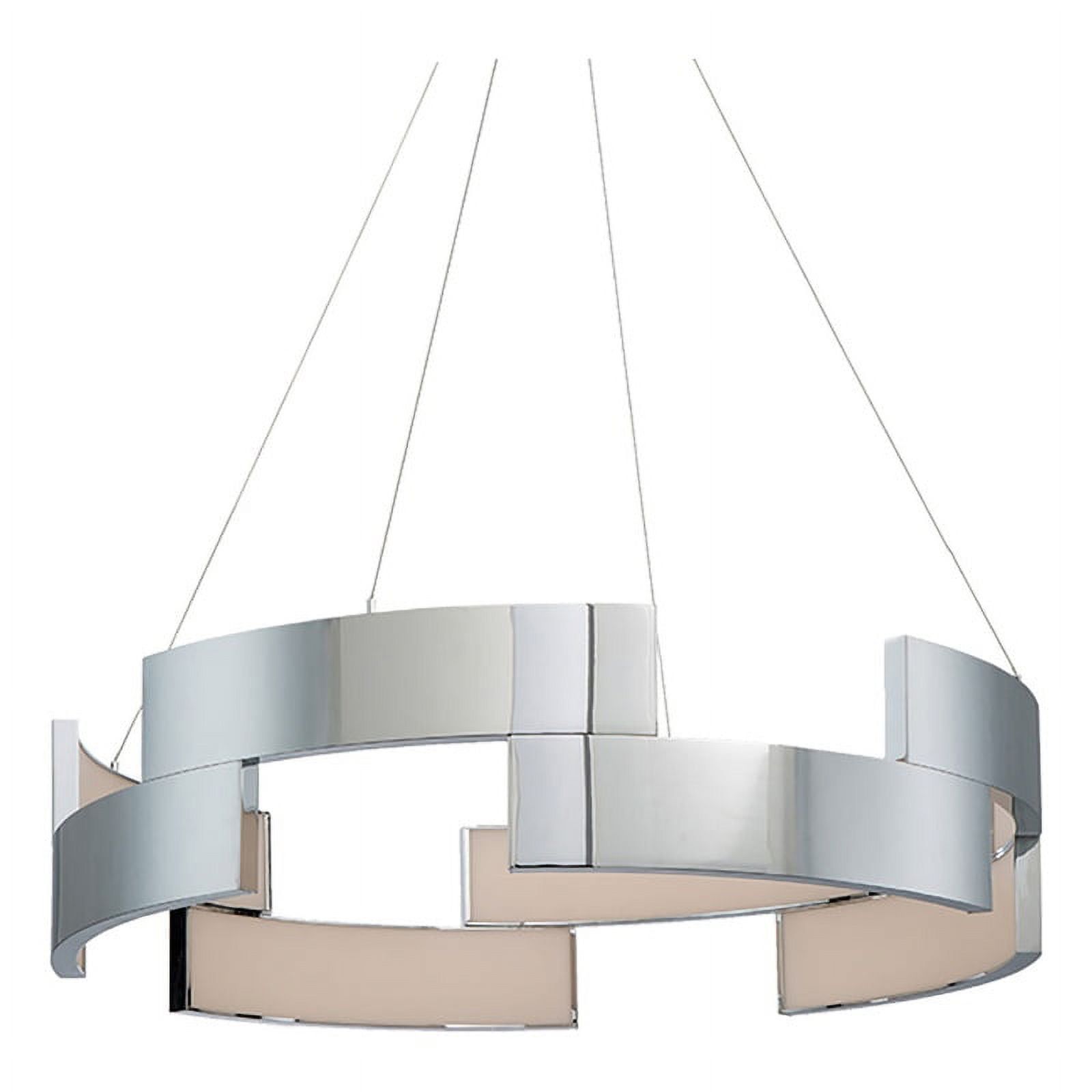 Contemporary Chrome 38" LED Pendant with Adjustable Height