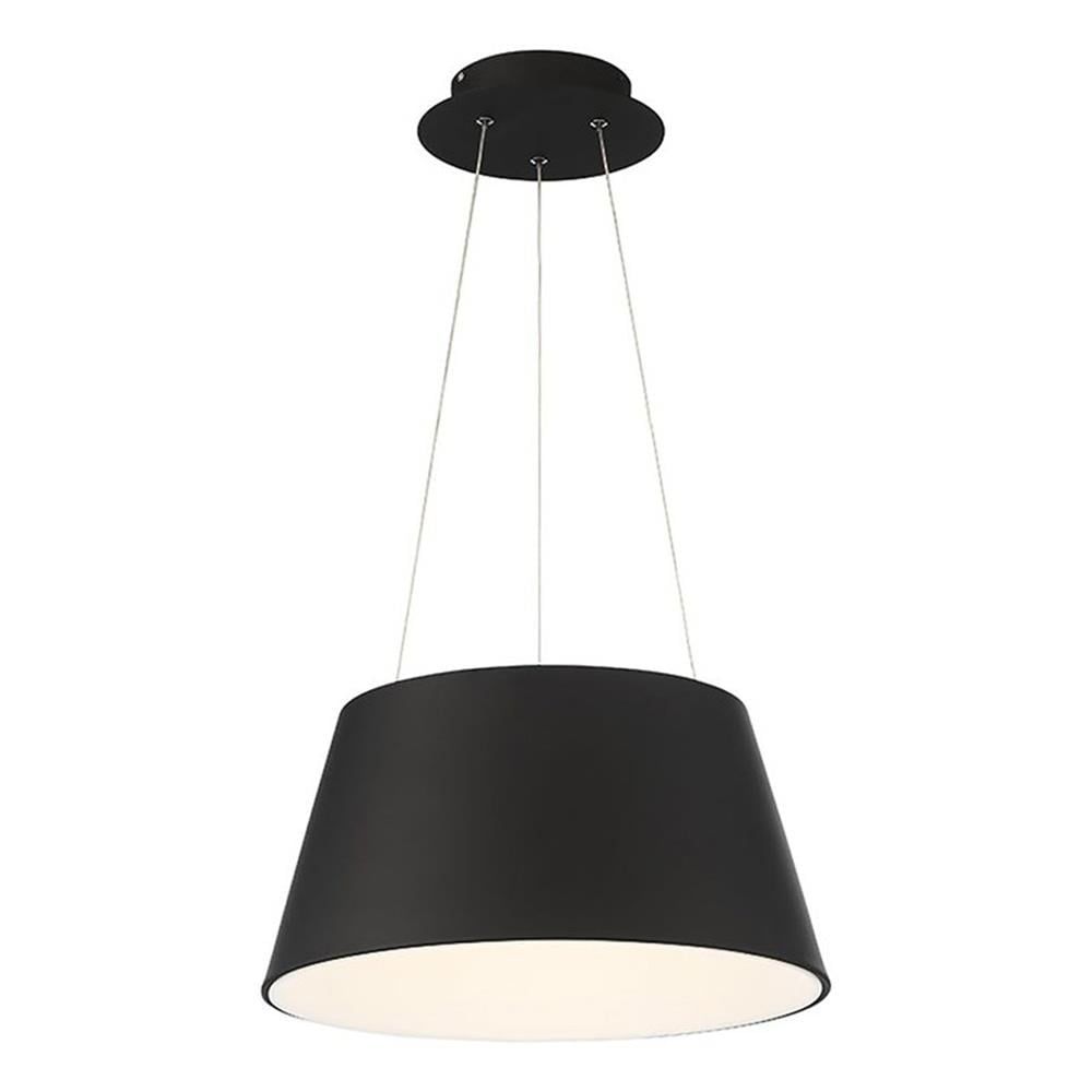 Vida 18" Black Aluminum LED Drum Pendant, Energy Star Certified